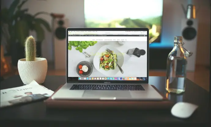 MacBook Pro showing vegetable dish