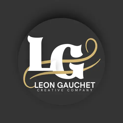 Luxueux et Moderne - Or et Noir - Logo - Léon Gauchet