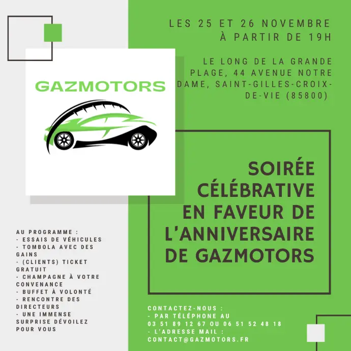 Moderne et Détaillé - Affiche Publicitaire - GazMotors